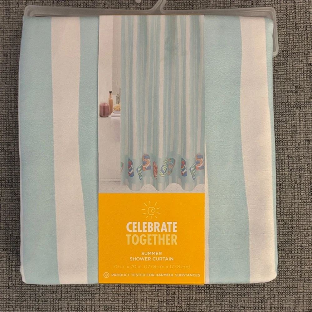 Celebrate Together Blue Shower Curtain